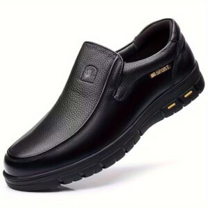 Leather Fashion Design Lightweight & Breathable Slip on Loafers for Men Non-slip Rubber Sole